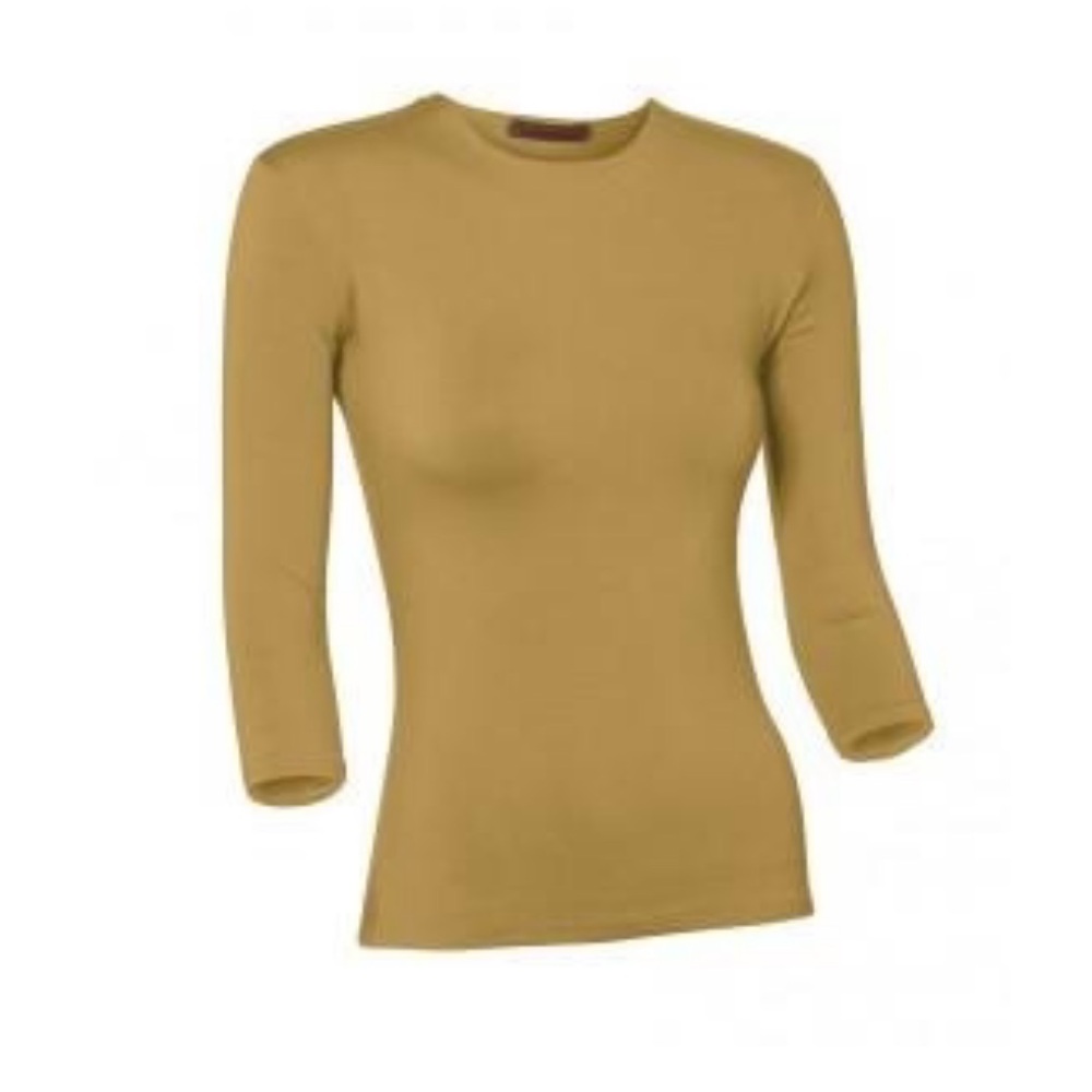 SHELL STATION Mustard Yellow Long-Sleeve Slim Fit Bodycon Skims Type Modest Top
